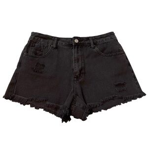 Pacsun black denim vintage high-rise distressed shorts